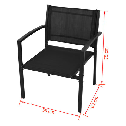 Hagesofagruppe i 4 deler, aluminum og tekstil, svart