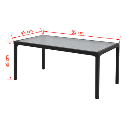 Hagesofagruppe i 4 deler, aluminum og tekstil, svart