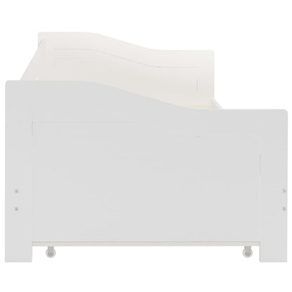 Hvit uttrekkbar sovesofa, 90x200 cm