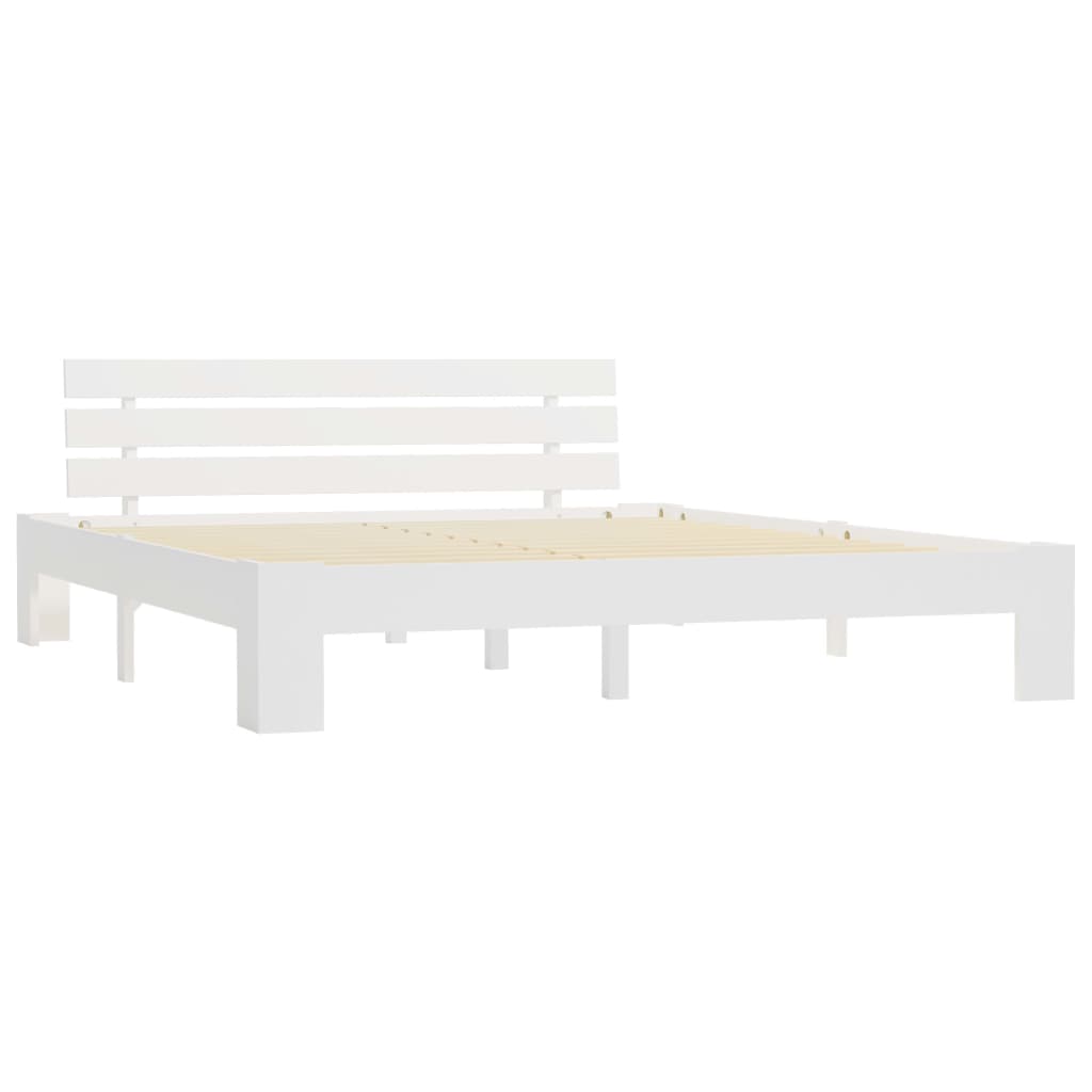 Sengeramme med hodegavl hvit 160x200 cm heltre furu