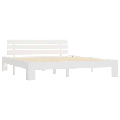 Sengeramme med hodegavl hvit 160x200 cm heltre furu