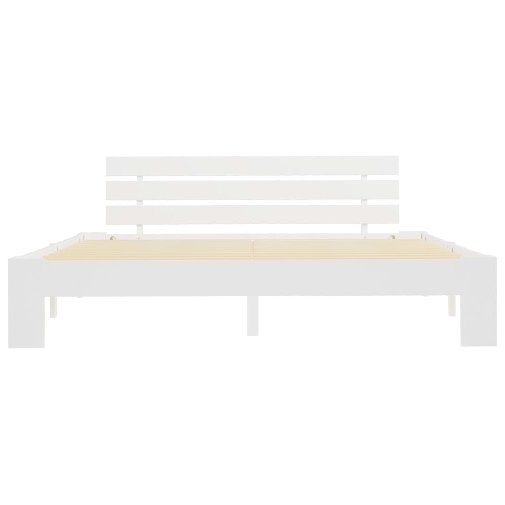 Sengeramme med hodegavl hvit 160x200 cm heltre furu