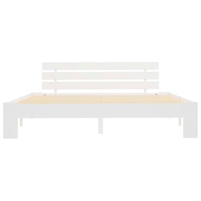 Sengeramme med hodegavl hvit 160x200 cm heltre furu