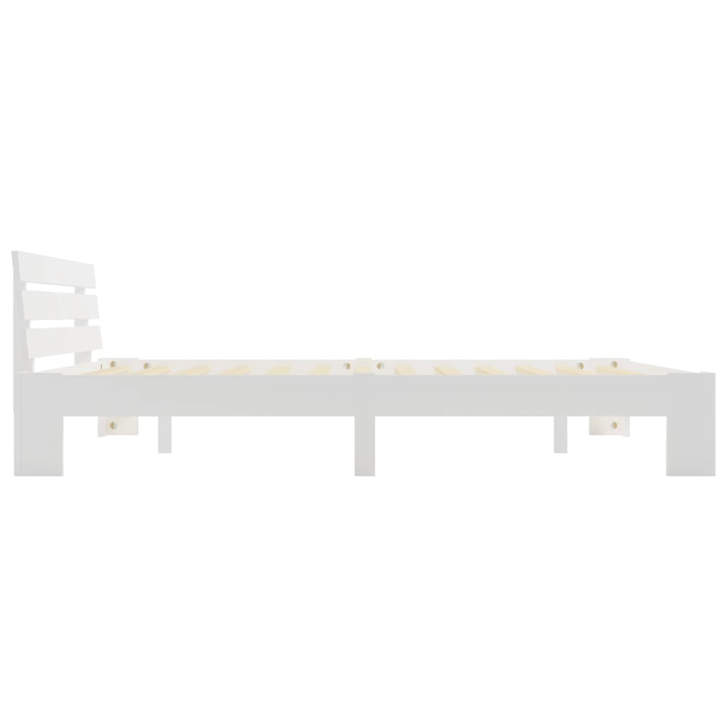 Sengeramme med hodegavl hvit 160x200 cm heltre furu