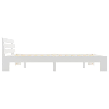 Sengeramme med hodegavl hvit 160x200 cm heltre furu