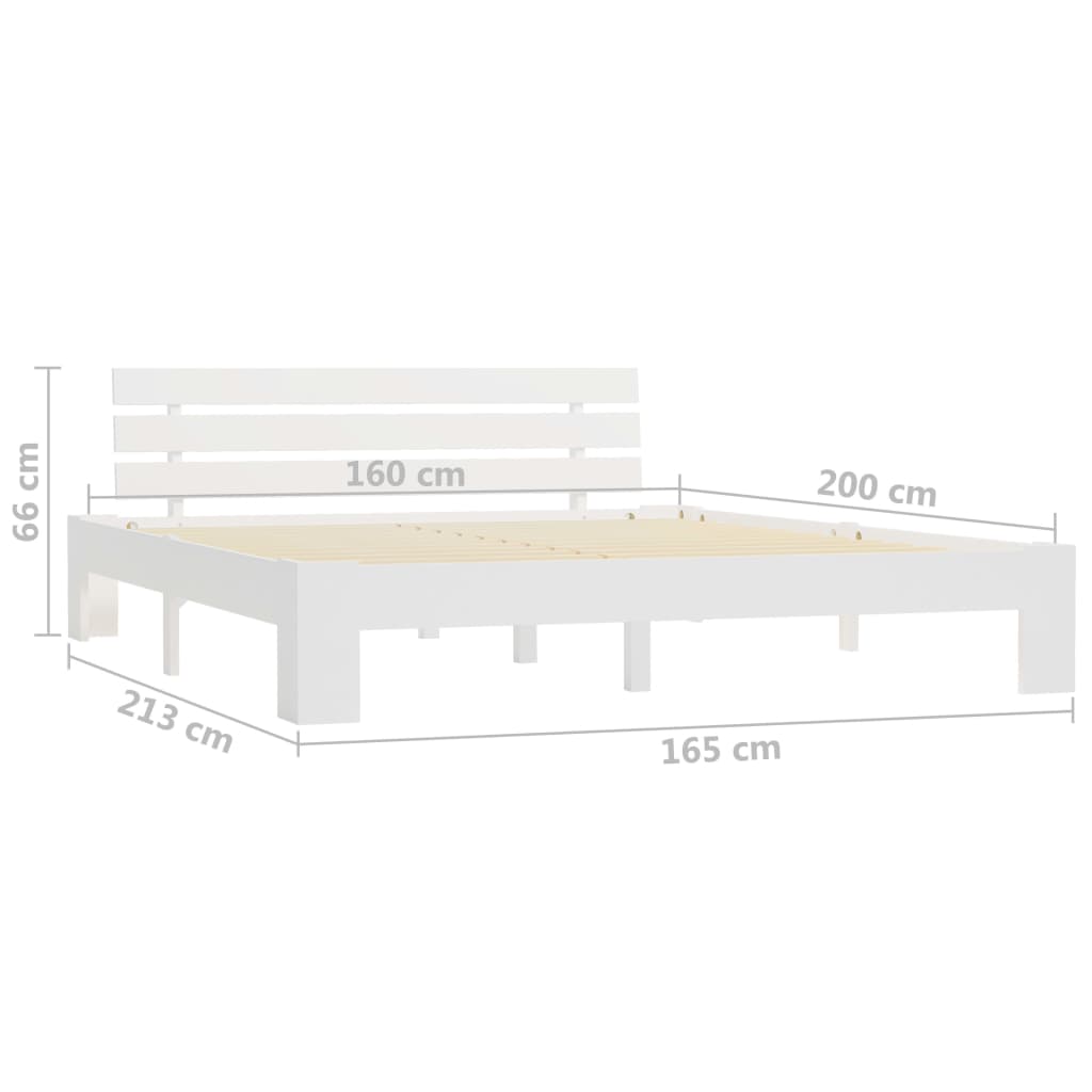 Sengeramme med hodegavl hvit 160x200 cm heltre furu