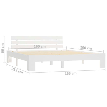 Sengeramme med hodegavl hvit 160x200 cm heltre furu