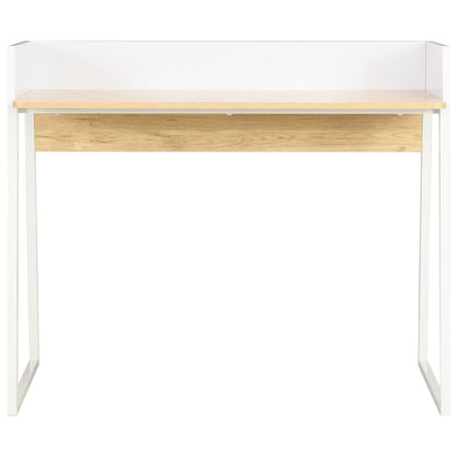 Skrivebord i hvit og eik, 90x60x88 cm