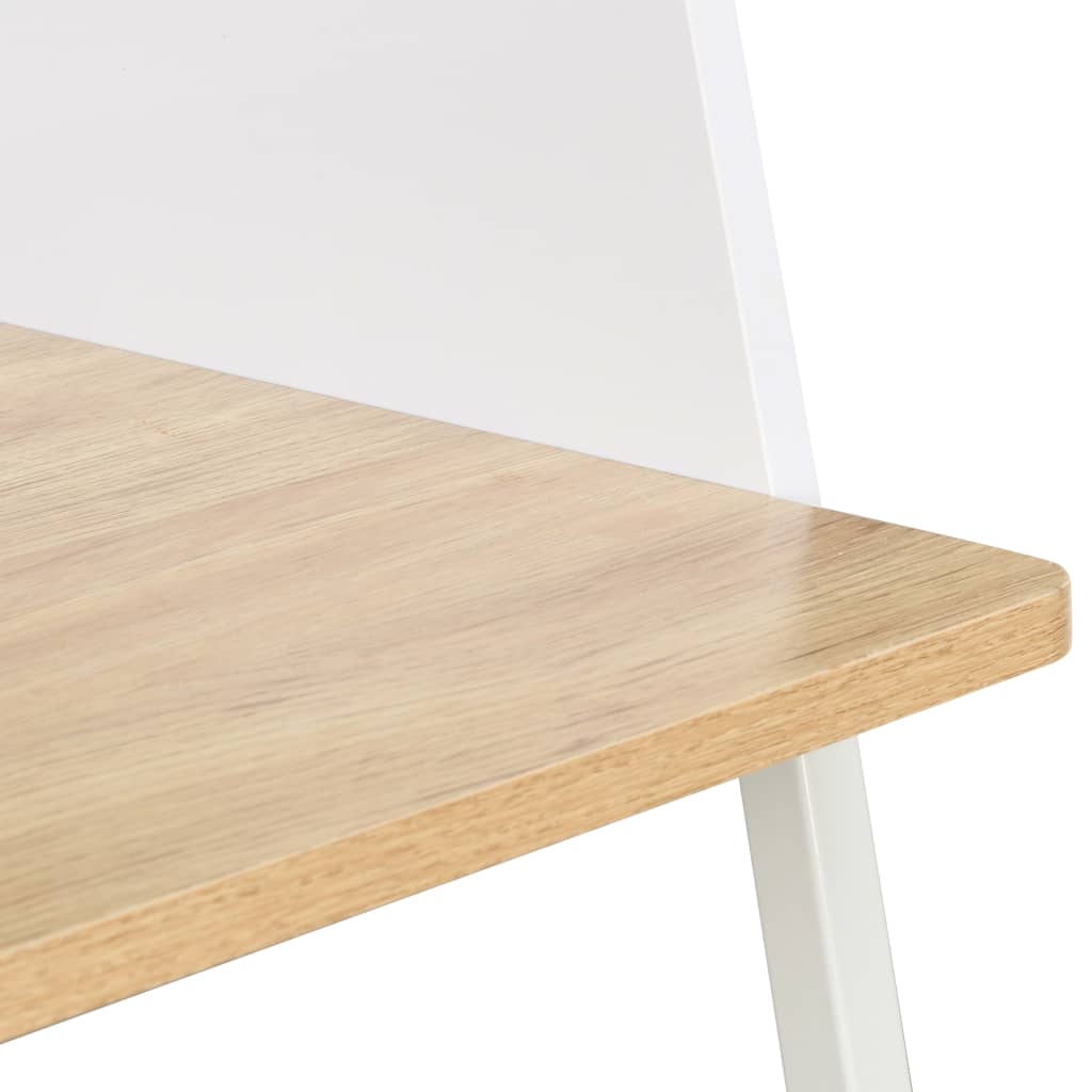 Skrivebord i hvit og eik, 90x60x88 cm