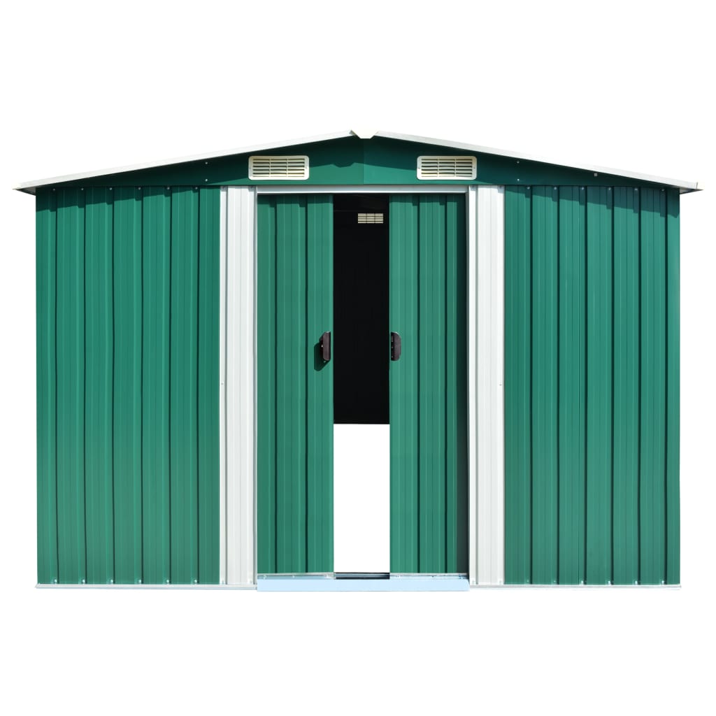 Hageskur grønn 257x990x181 cm galvanisert stål