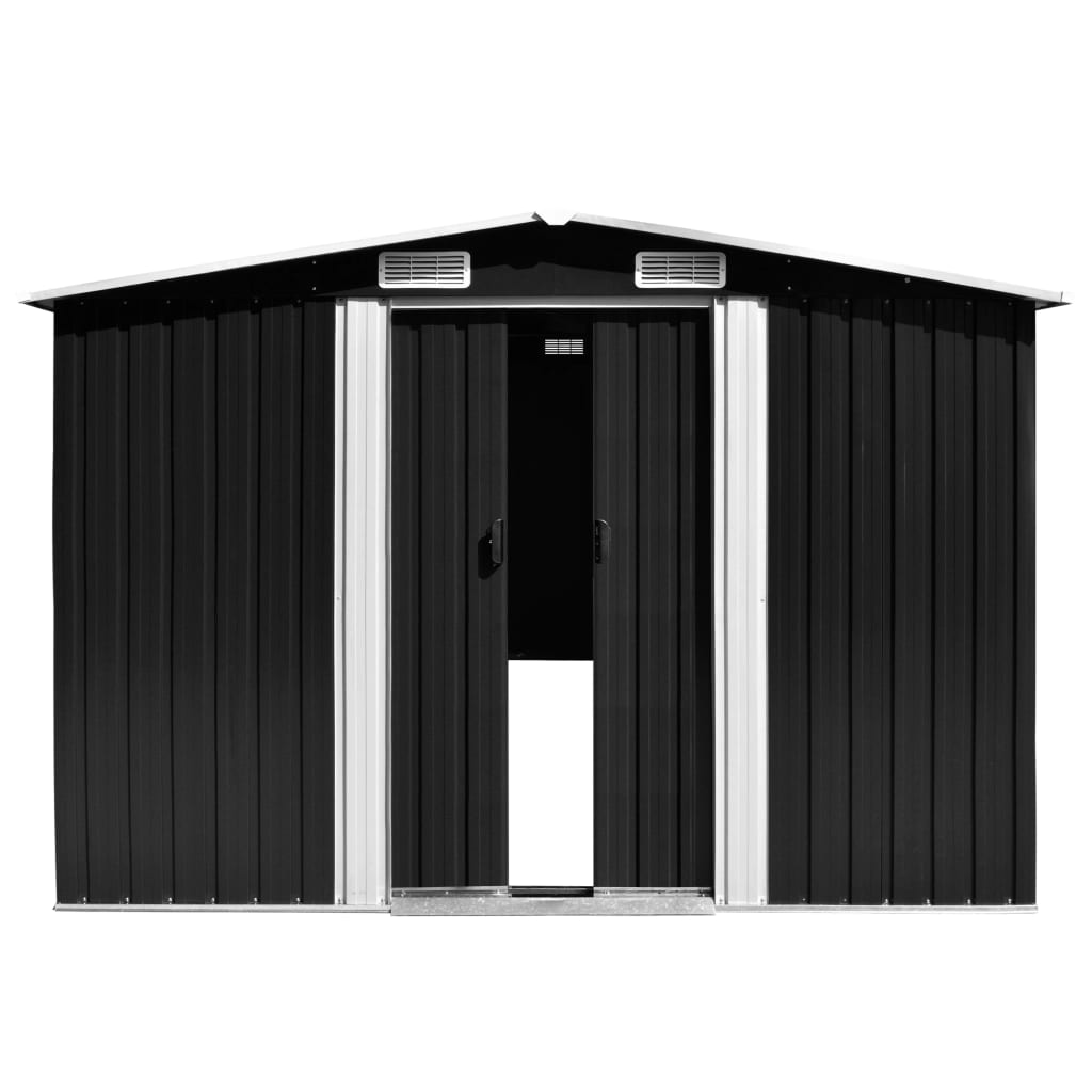 Hageskur antrasitt 257x990x181 cm galvanisert stål