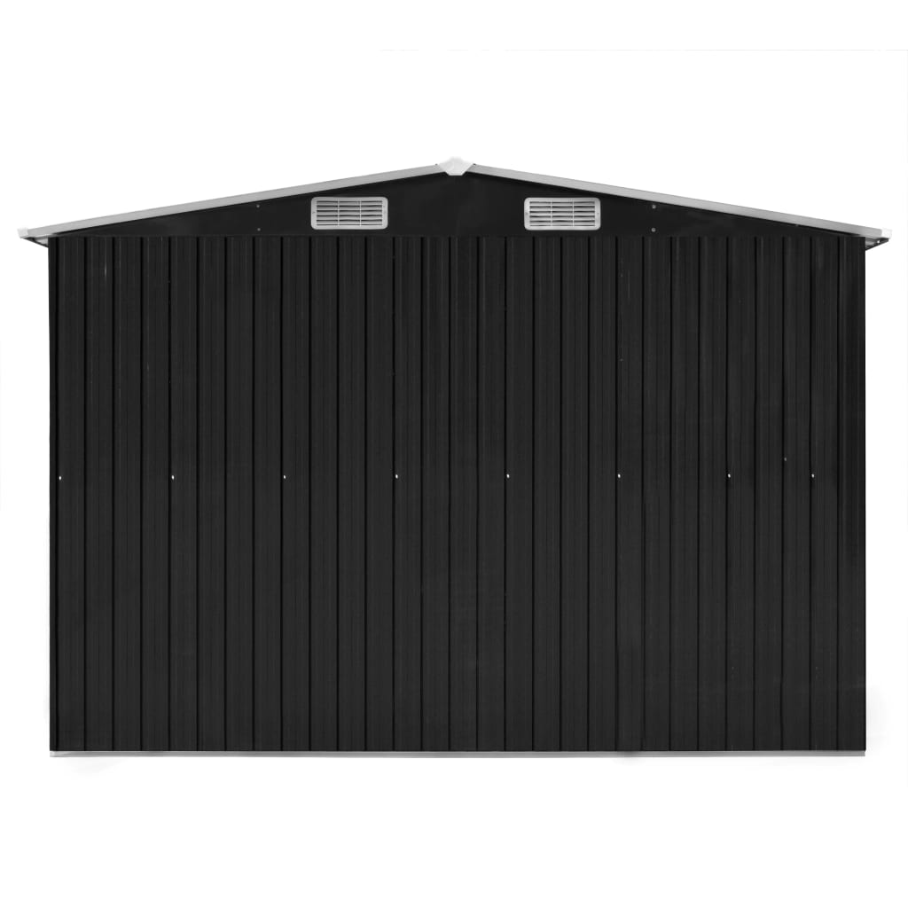 Hageskur antrasitt 257x990x181 cm galvanisert stål