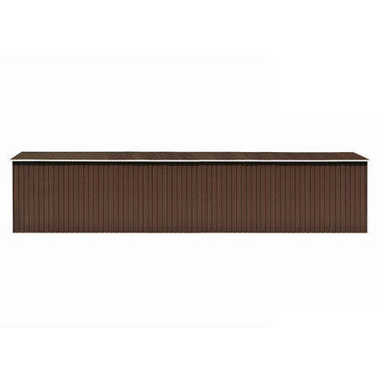 Hageskur brun 257x990x181 cm galvanisert stål