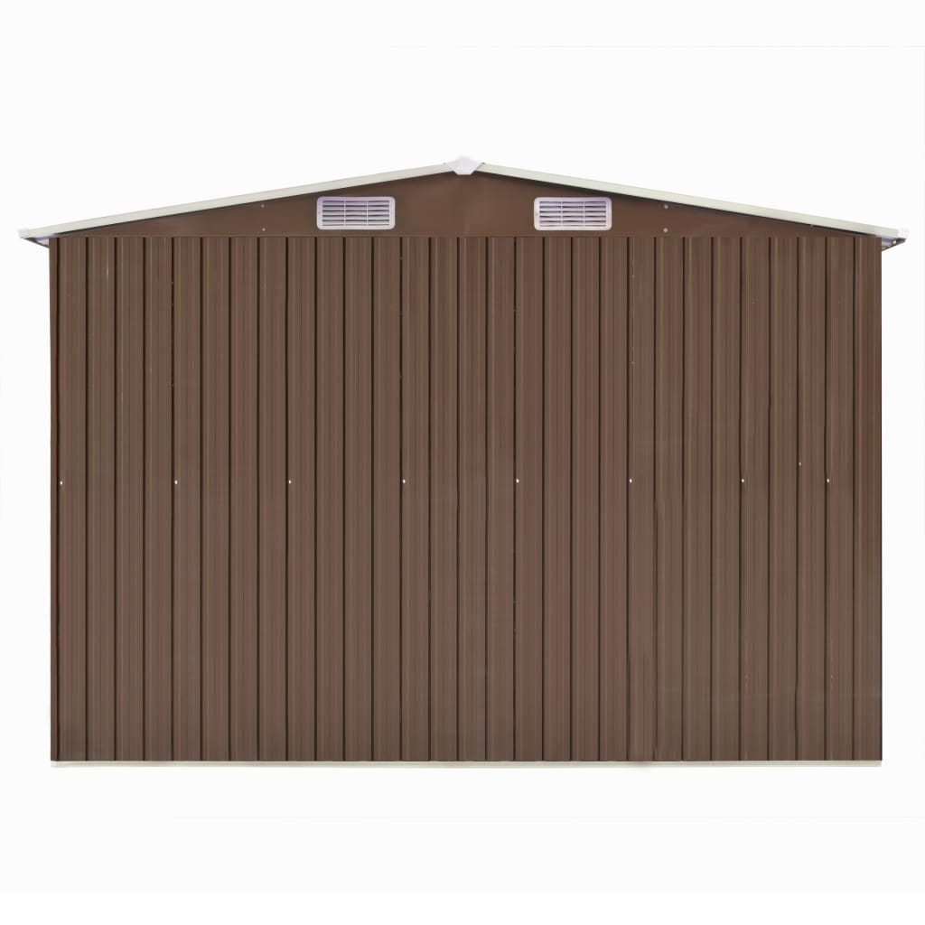 Hageskur brun 257x990x181 cm galvanisert stål