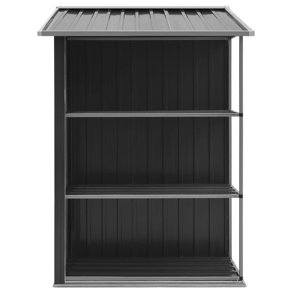 Hageskur med hylle antrasitt 205x130x183 cm jern