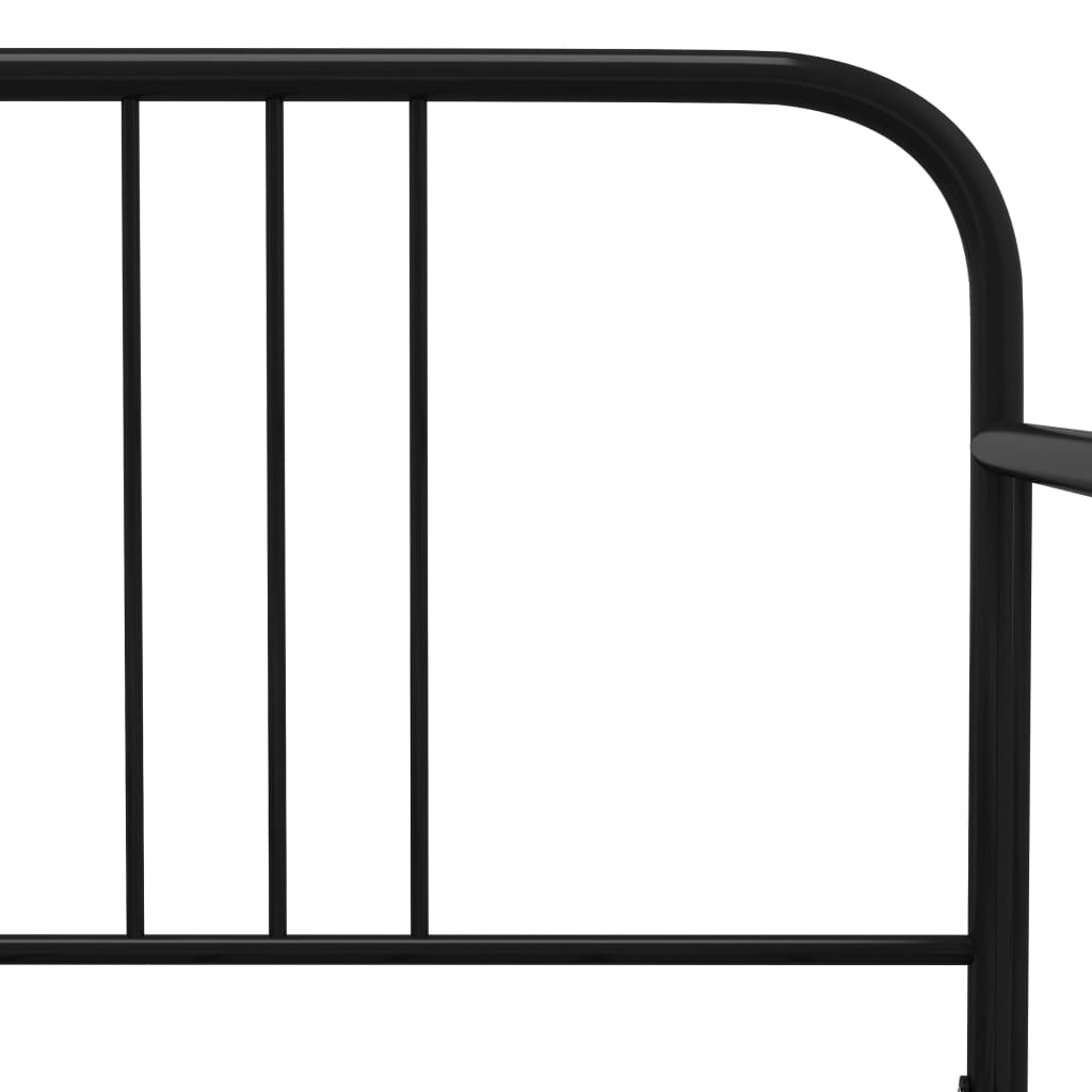 Uttrekkbar svart sovesofa i metall, 90x200 cm