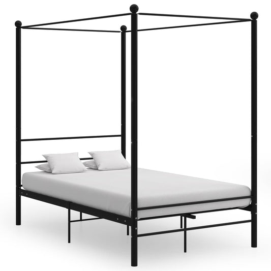Himmelsengeramme svart metall 120x200 cm