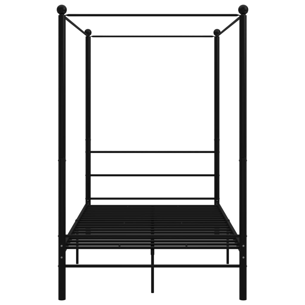 Himmelsengeramme svart metall 120x200 cm
