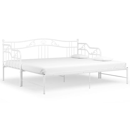 Hvit uttrekkbar sovesofa, 90x200 cm