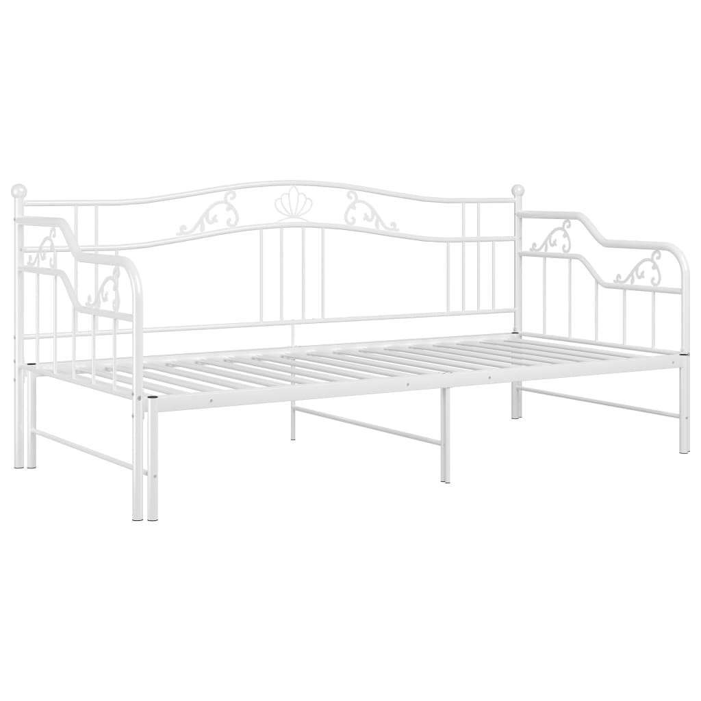Hvit uttrekkbar sovesofa, 90x200 cm