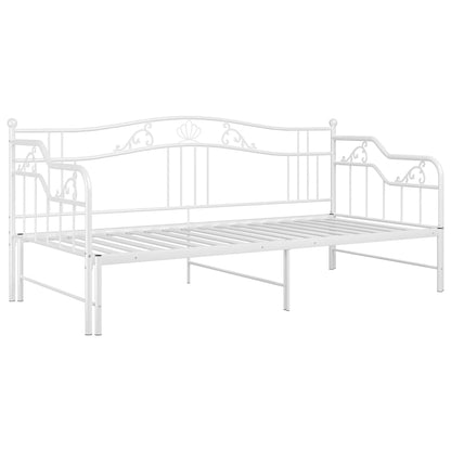 Hvit uttrekkbar sovesofa, 90x200 cm