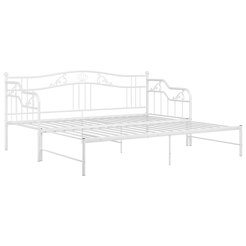 Hvit uttrekkbar sovesofa, 90x200 cm