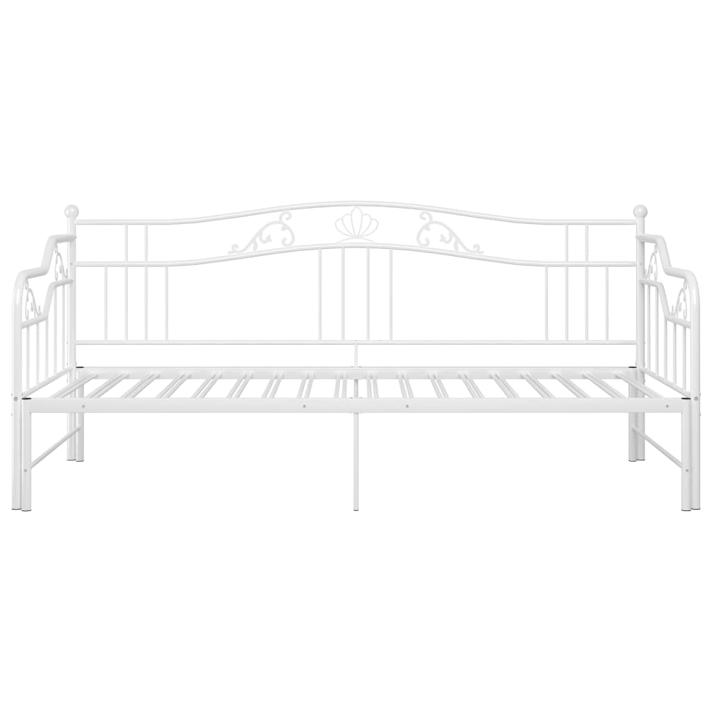 Hvit uttrekkbar sovesofa, 90x200 cm
