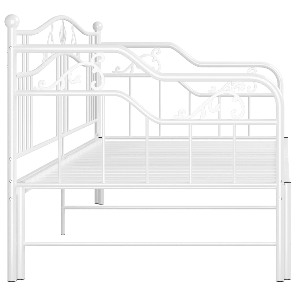 Hvit uttrekkbar sovesofa, 90x200 cm