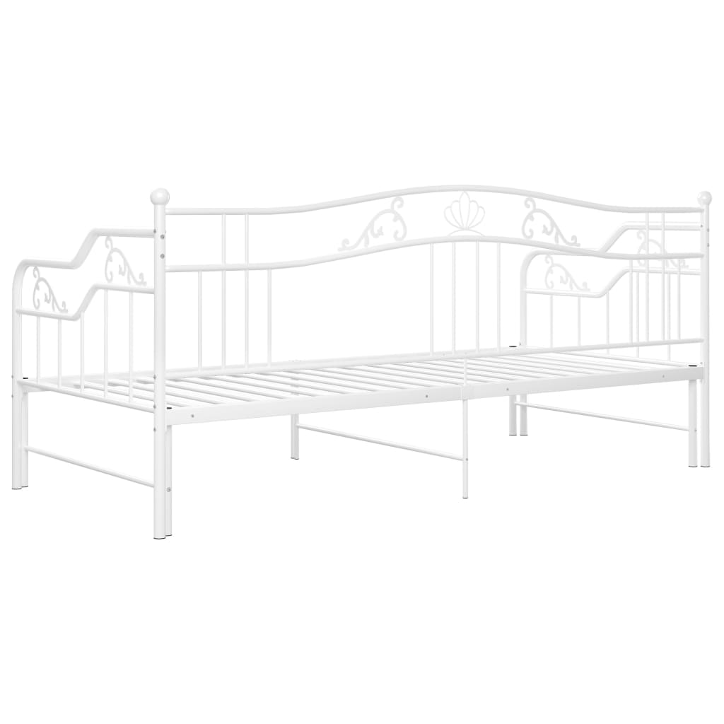 Hvit uttrekkbar sovesofa, 90x200 cm