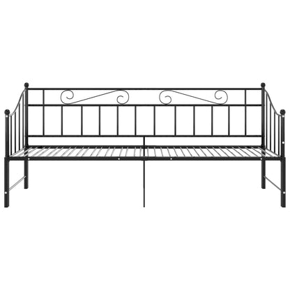 Svart uttrekkbar sovesofa, 90x200 cm