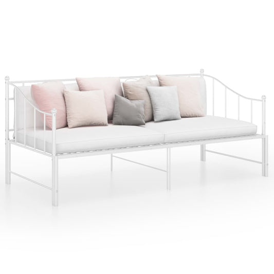 Hvit uttrekkbar sovesofa, 90x200 cm