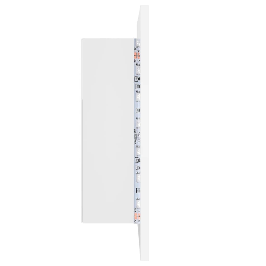 LED-speilskap til baderom hvit 40x12x45 cm akryl