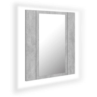 LED-speilskap til baderom betonggrå 40x12x45 cm akryl