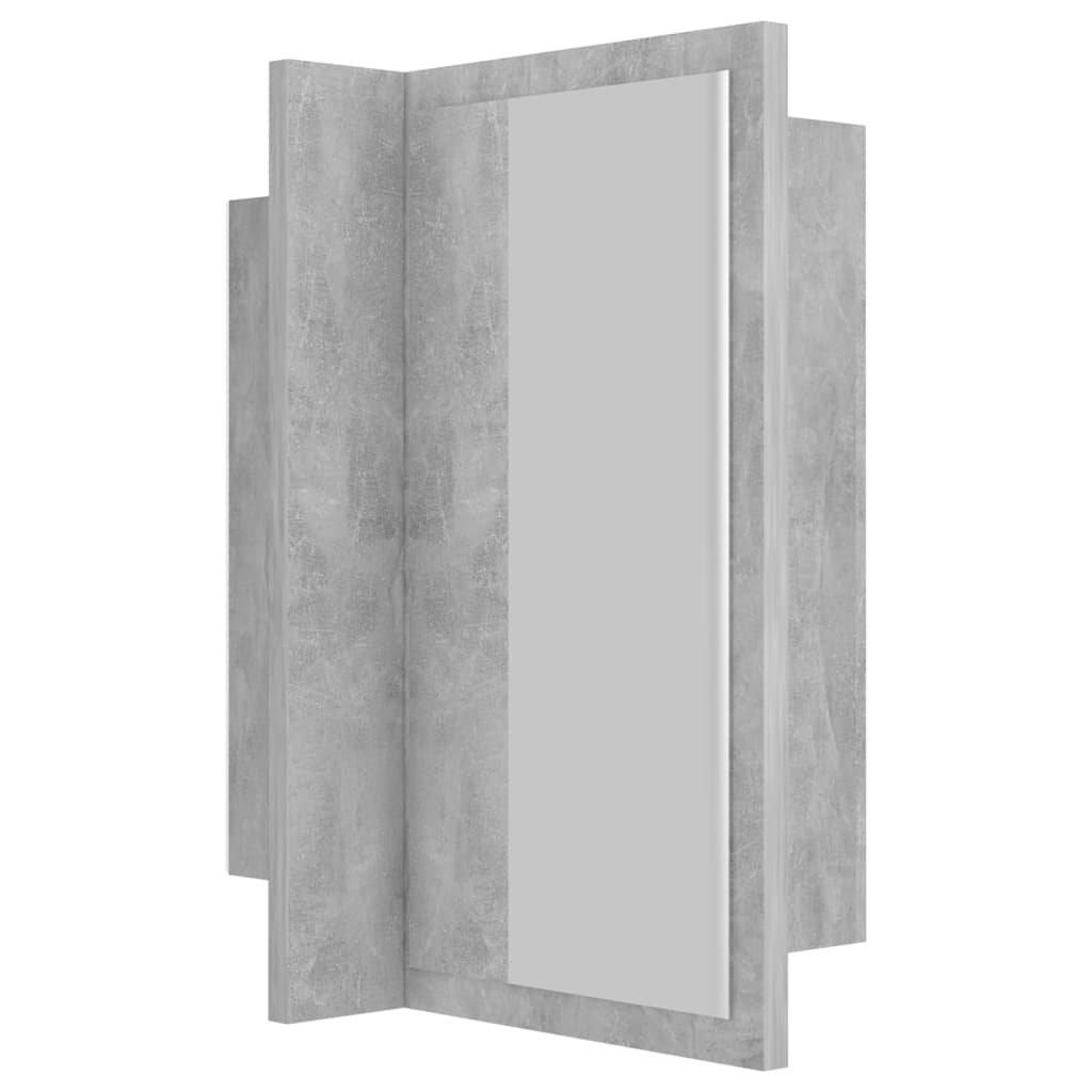 LED-speilskap til baderom betonggrå 40x12x45 cm akryl
