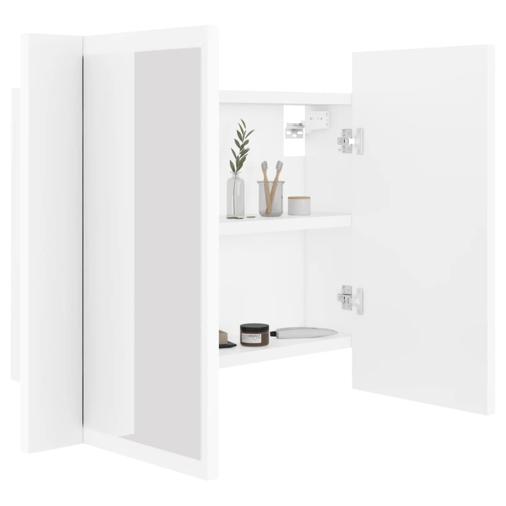 LED-speilskap hvit 60x12x45 cm akryl