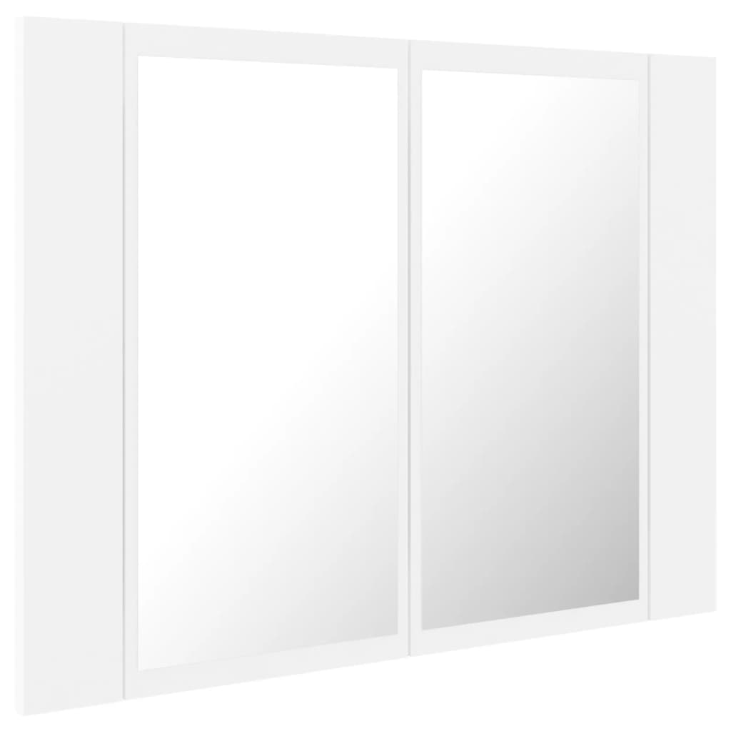 LED-speilskap hvit 60x12x45 cm akryl