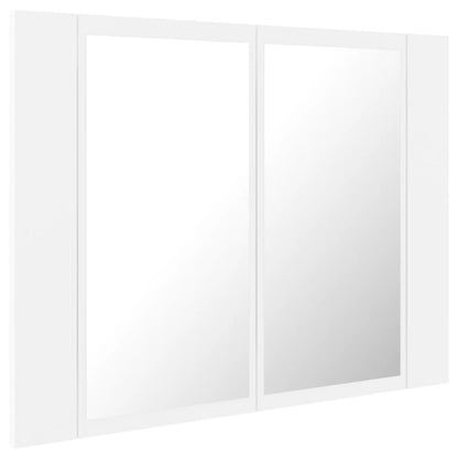 LED-speilskap hvit 60x12x45 cm akryl