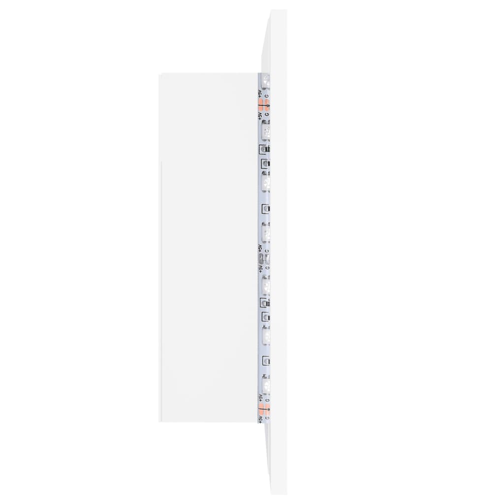 LED-speilskap hvit 60x12x45 cm akryl