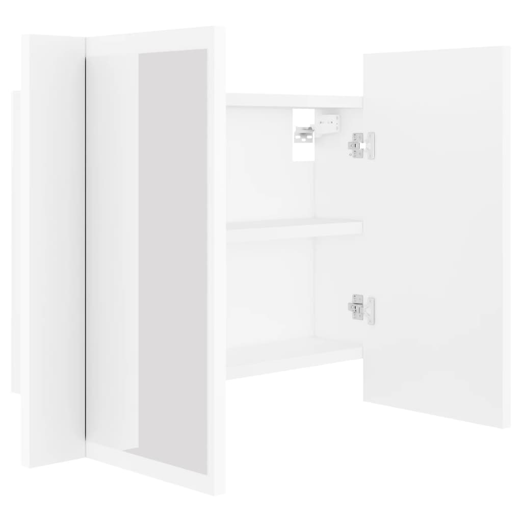 LED-speilskap hvit 60x12x45 cm akryl