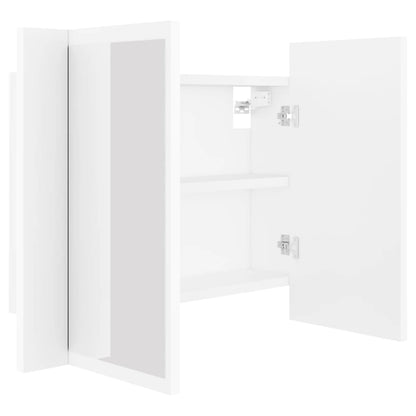 LED-speilskap hvit 60x12x45 cm akryl