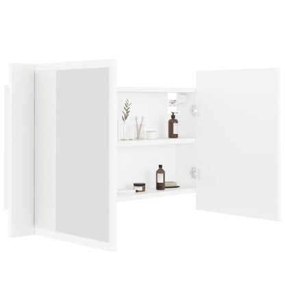 LED-speilskap hvit 80x12x45 cm akryl