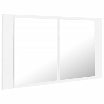 LED-speilskap hvit 80x12x45 cm akryl