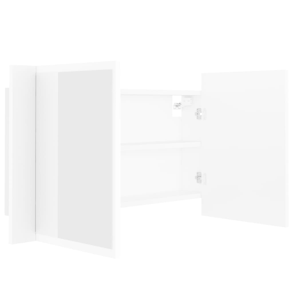 LED-speilskap hvit 80x12x45 cm akryl