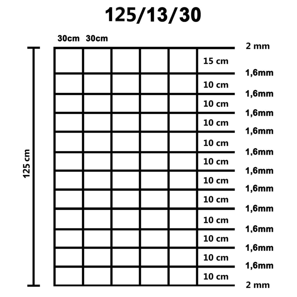 Hagegjerde galvanisert stål 50x1,25 m sølv
