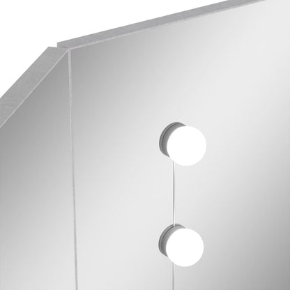 Hjørnemontert sminkebord med LED-lys