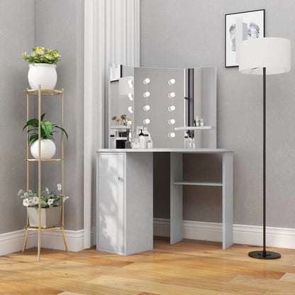 Hjørnemontert sminkebord med LED-lys