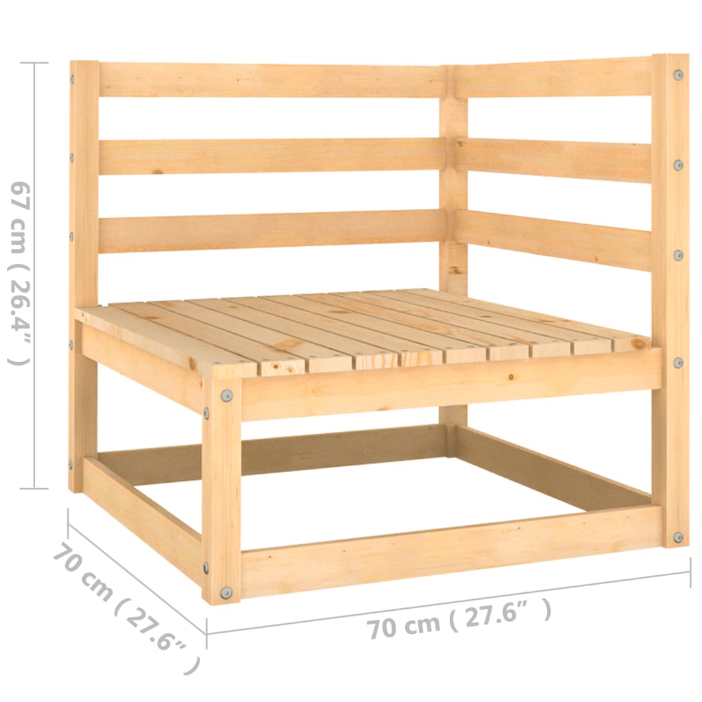 Hagesofa med puter 2 seter heltre furu