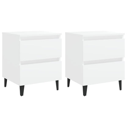 Nattbord 2 stk hvit 40x35x50 cm konstruert tre