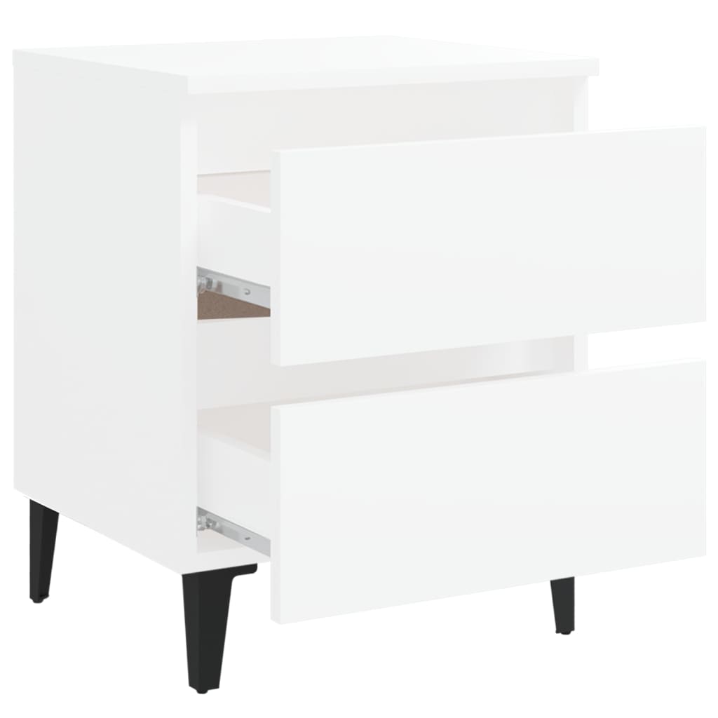 Nattbord 2 stk hvit 40x35x50 cm konstruert tre