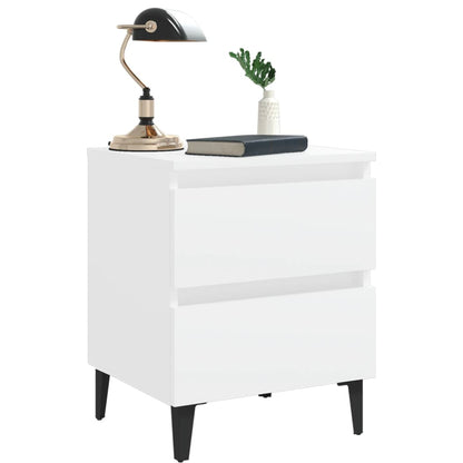 Nattbord 2 stk hvit 40x35x50 cm konstruert tre
